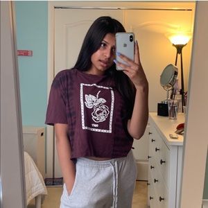 OBEY tie die crop top